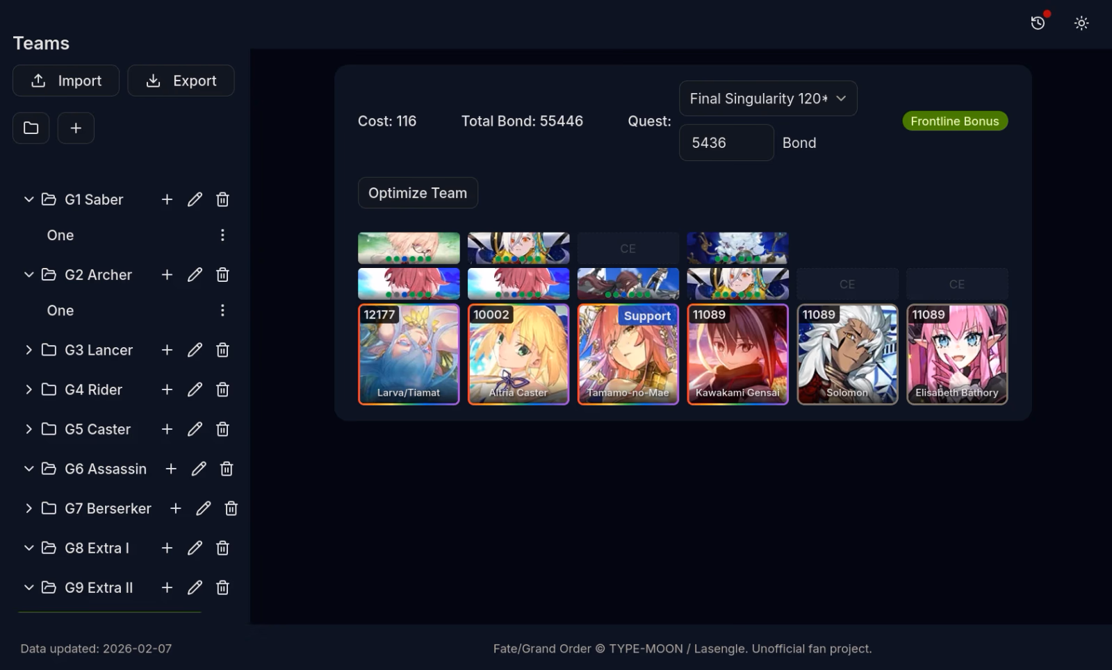 F/GO Team Optimizer Web-App